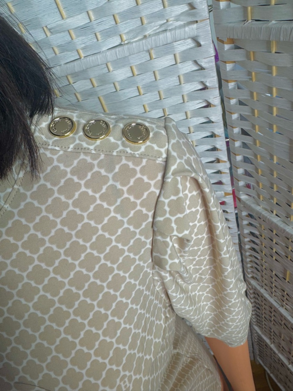 Tommy Hilfiger Patterned Short Sleeve Blouse Work Event Spring Summer - Picture 3 of 5